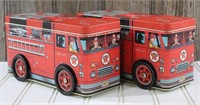 (2) Texaco 1997 Tin Fire Truck Bank