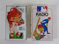 Vtg MLB Phillies Figural Transistor Radio in Box