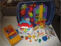 Kid's Toys & Educational DVD's - Storage Tote Lot