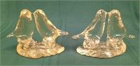Clear glass birds figurines