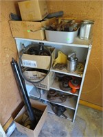 shelf unit of lawn mower parts, shelf not included
