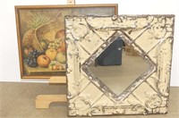 Mirror Made of Tin Roof and Fruit Picture