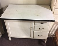 Primitive enamel top kitchen cabinet