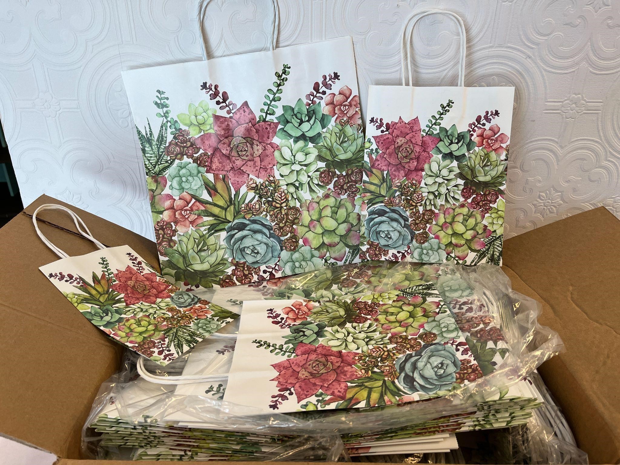 Succulent Garden Paper Gift Bag Assortment