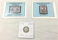 NFLD .925 coin & stamps.