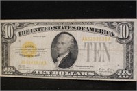 1928 $10 Gold Certificate Bank Note