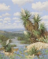 ROBERT HARRISON (B.1949) BLUEBONNETS & YUCCAS