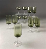 Fostoria "Glamour" Green Midcentury Stemware