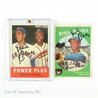 Signed 1959 Topps 1963 Topps Ernie Banks MLB Cards