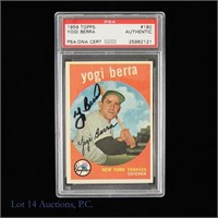 Signed 1959 Topps #180 Yogi Berra MLB Card (PSA)