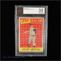 1958 Topps #487 Mickey Mantle All-Star (BVG 3.5)