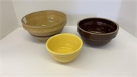 (3) Stoneware Mixing Bowls
