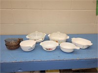 MISC BAKING DISHES WITH FIRE KING & CORNING WARE