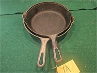 2 - Griswold Small Logo Skillets N0 7 and 6