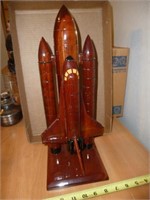 NASA Space Shuttle Wood Model - 15" Tall