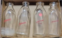 4 FAIRMONT GLASS MILK BOTTLES
