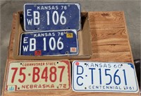 3 KANSAS & 1 NEBRASKA LICENSE PLATES