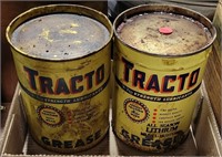 2 TRACTO GREASE TIN CANS