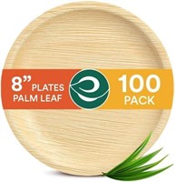 NEW $63 8 Inch Round Palm Leaf Plates [100-Pack]