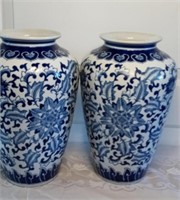 Pair Of 12” Vases