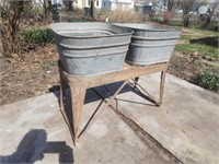 Ever-Ready double wash tubs with stand.