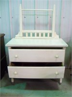 Painted Wash Stand, 2 Drawers