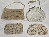 Lot of 4 Pearl & Beaded Clutch Bags