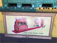 Vintage Coca Cola 1952 Card Stock Sign with