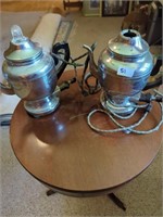 2 Old coffee pots  one with missing lid handle