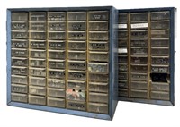 (2) 50-Drawer Metal Organizers, Assorted