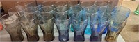 Huge 23 PC VTG Coke Glass Lot Mixture Of Colors