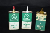 3pcs Cities Service 4oz Utility Oil cans