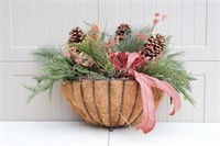 Large Wire & Liner Artificial Christmas Basket