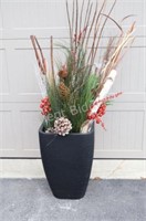 Artificial Christmas Decor in Heavy Resin Planter