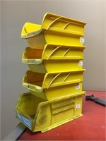 4 yellow tool bins