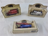 Set of 3 Chevron commemorative model trucks