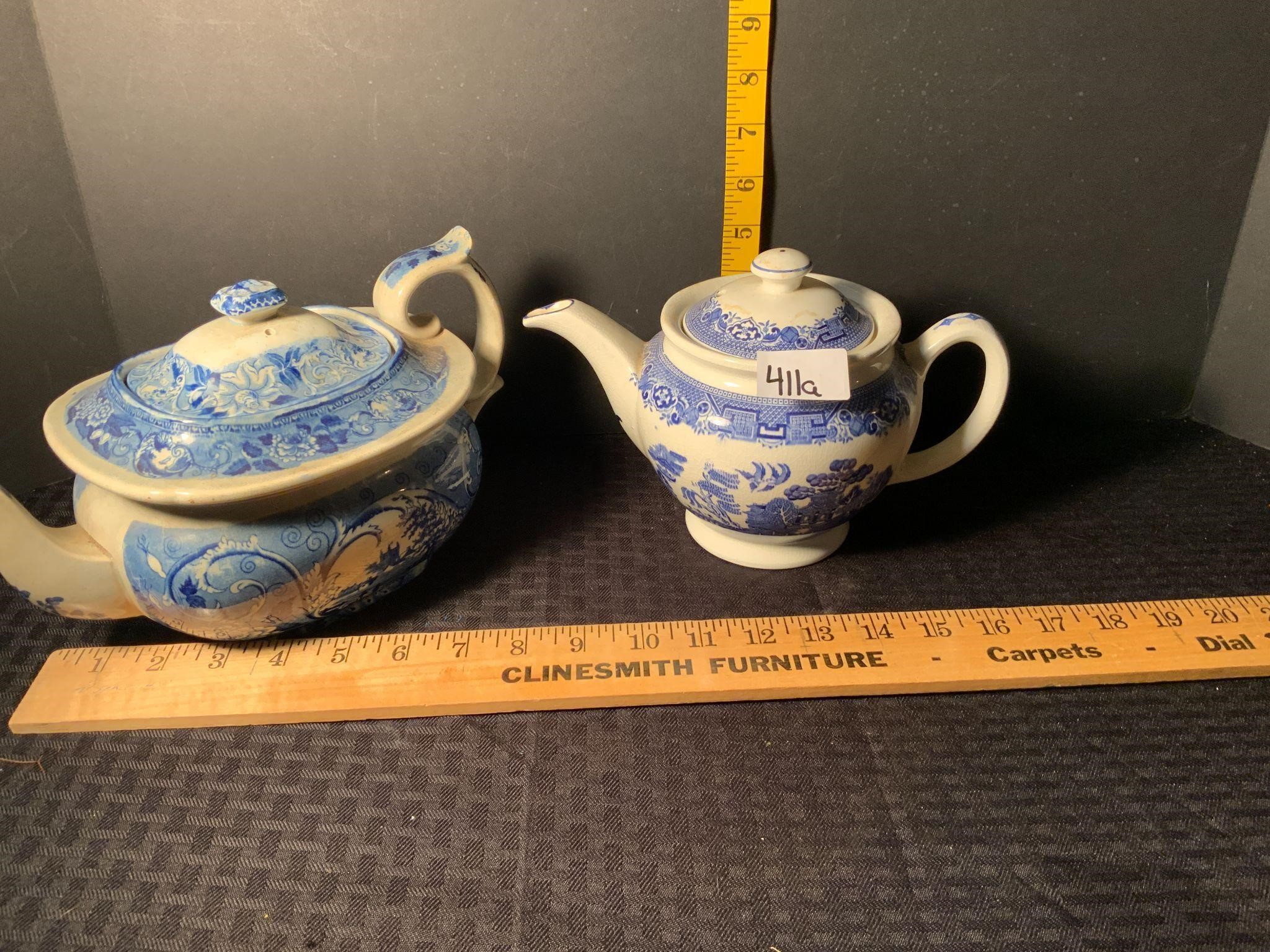 Vintage Blue Willow Ridgway Teapot+