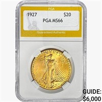 1927 $20 Gold Double Eagle PGA MS66