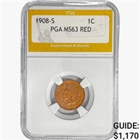 1908-S Indian Head Cent PGA MS63 RED