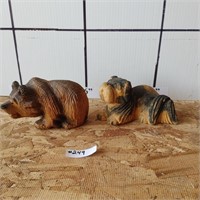 Hand Carved Wood Bear & Dog