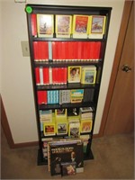 8 track tapes and stand