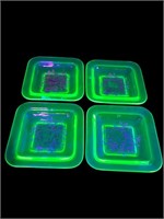 Uranium Glass Ashtrays or shallow bowls plates?