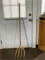 One Piece Wood 4 Prong Hay Fork 55"