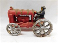 1920's cast iron Fordson toy tractor w/ farmer, 5"