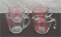 Box 4 Glass Measure Cups-Pyrex, Fire King, A