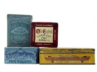 (4) Vintage Tobacco Tins : Edgeworth, Old