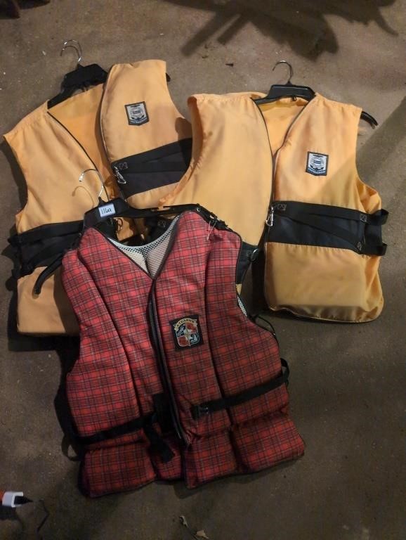 3 life jackets