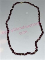 Beaded necklace w/ 14K gold clasp
