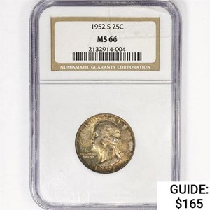 1952-S Washington Silver Quarter NGC MS66