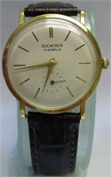 1960's Bucherer 17 Jewel 18K Gold Wrist Watch